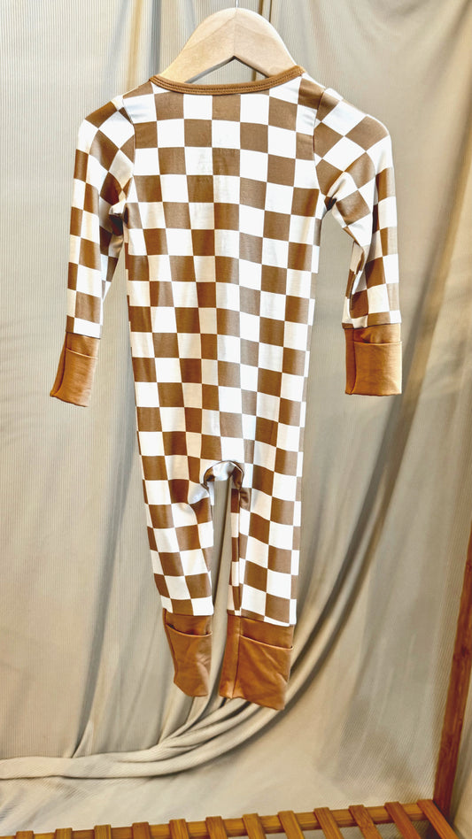 Dune Checkered Bamboo Onesie