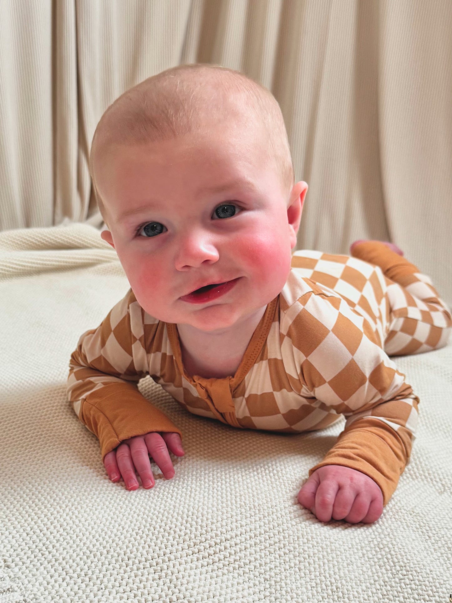 Dune Checkered Bamboo Onesie